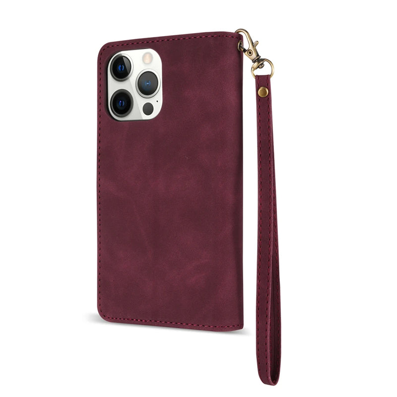 Magnetic Wallet Flip Leather Case For iPhone 15 Pro Max 14 Plus 13 Mini 12 11 SE 2020