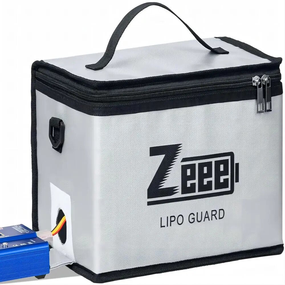 Zeee Lipo Fireproof Safe Battery Bag With Pouches For Multiple Battery Storage.