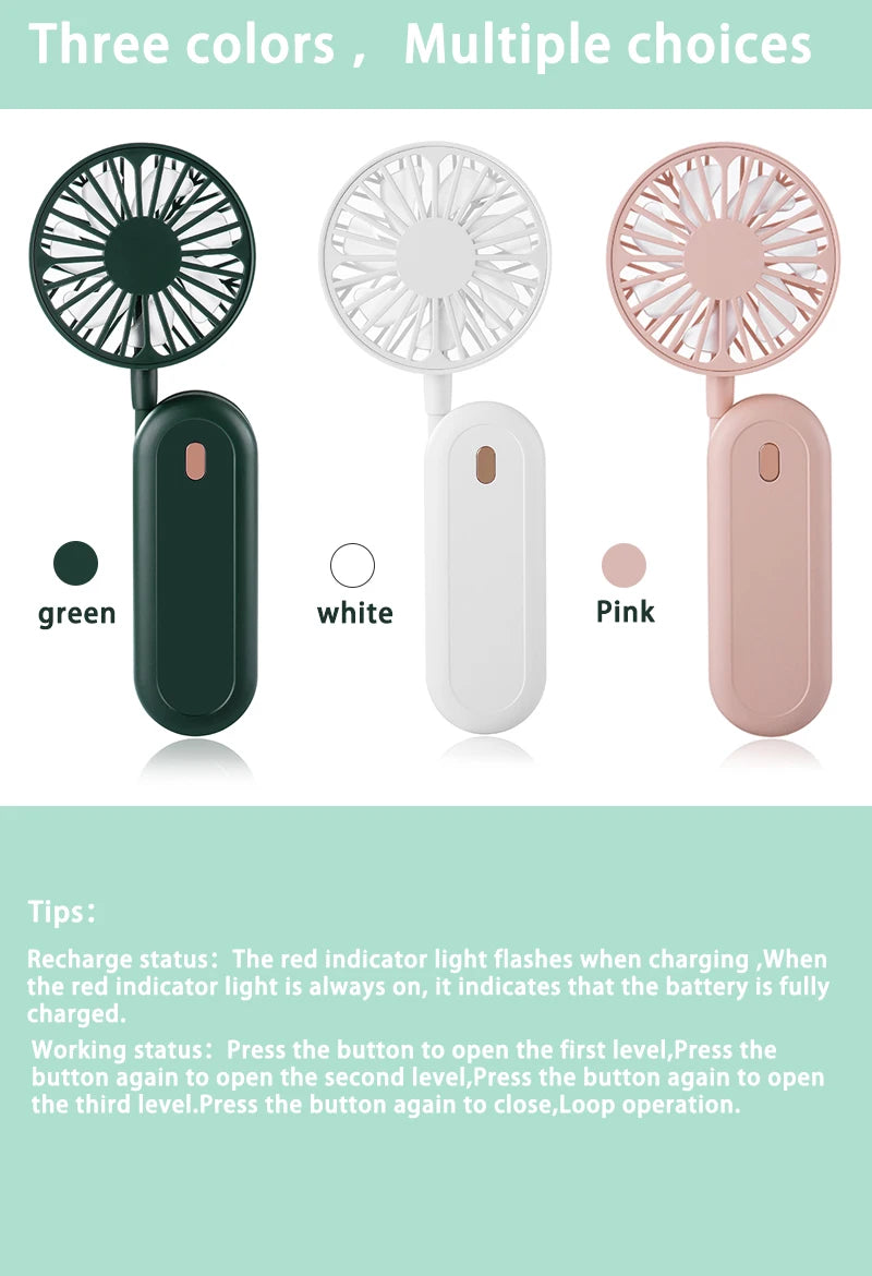 USB Mini Rechargeable Neck Fan.