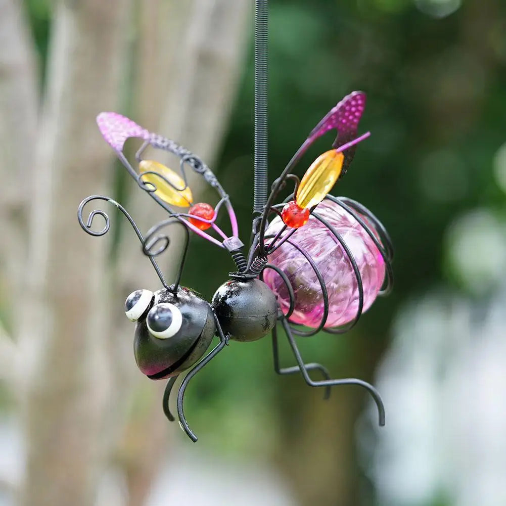Solar LED Iron  Waterproof Hanging  Insect Tree Ornament