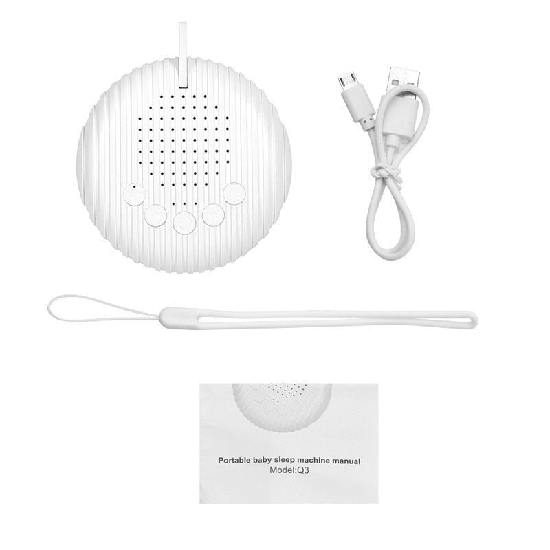 White Noise Machine With USB Rechargeable, Night Light And Timer For Automatic Shutdown.