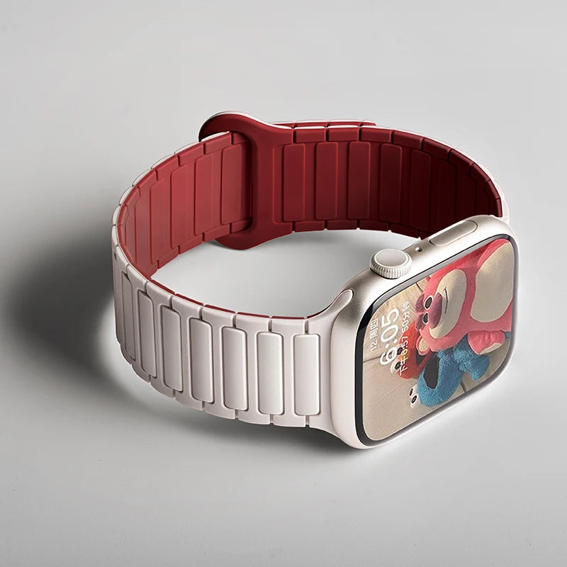Silicone Magnetic  Strap for Apple Watch 46mm 42mm 49mm 45mm 41mm 44mm 40mm Band For IWatch Ultra 2 Series 10 9 8 7 6 SE 5 4 3