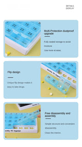 Portable 31 Days Medicine Box With Detachable Compartments