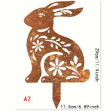 Outdoor Rustic Metal Garden Rabbit