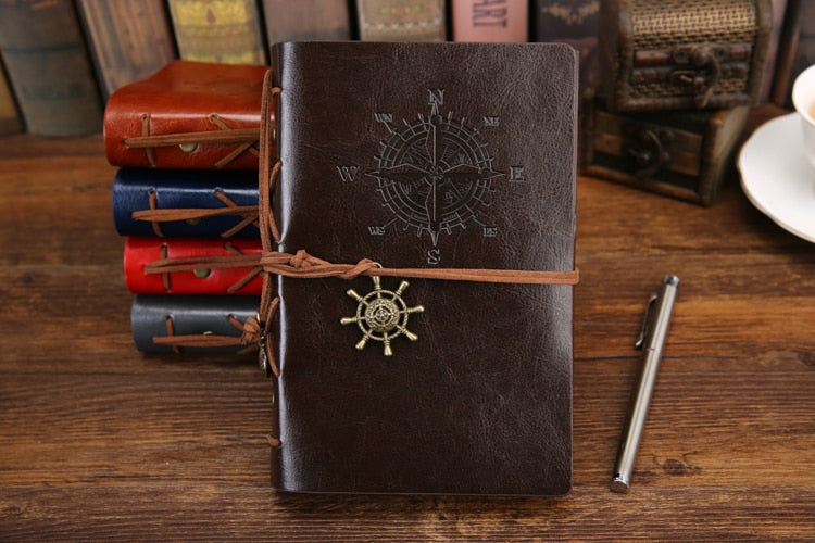 Retro Pirate Anchors Leather Notebook/Journal with Replaceable Stationery