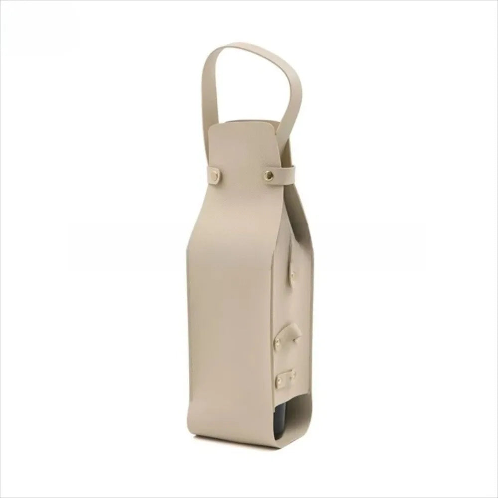 PU Leather Double Layer Reusable Wine Bag