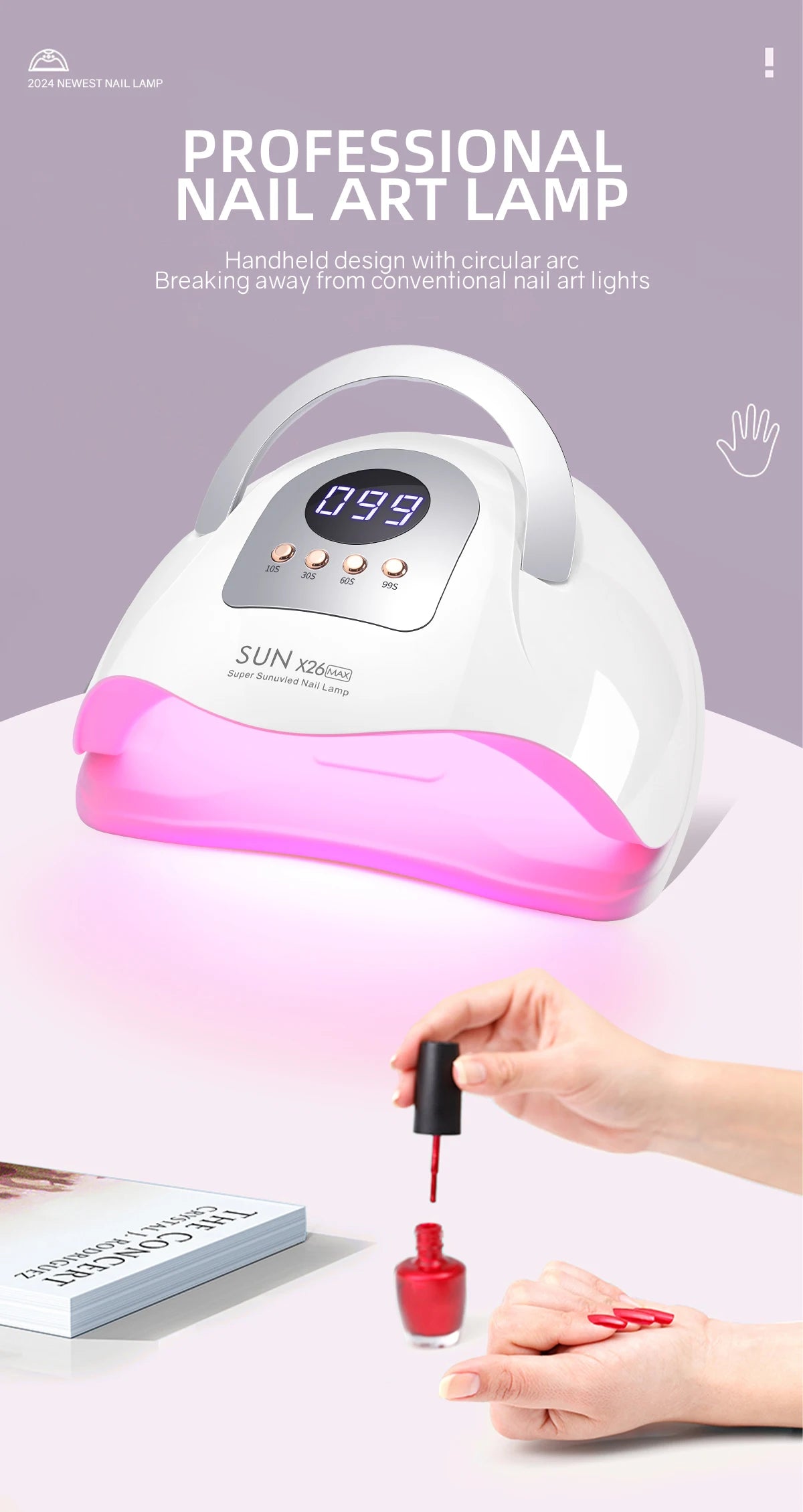 380W UV/ 81LED Manicure Lamp With Handle