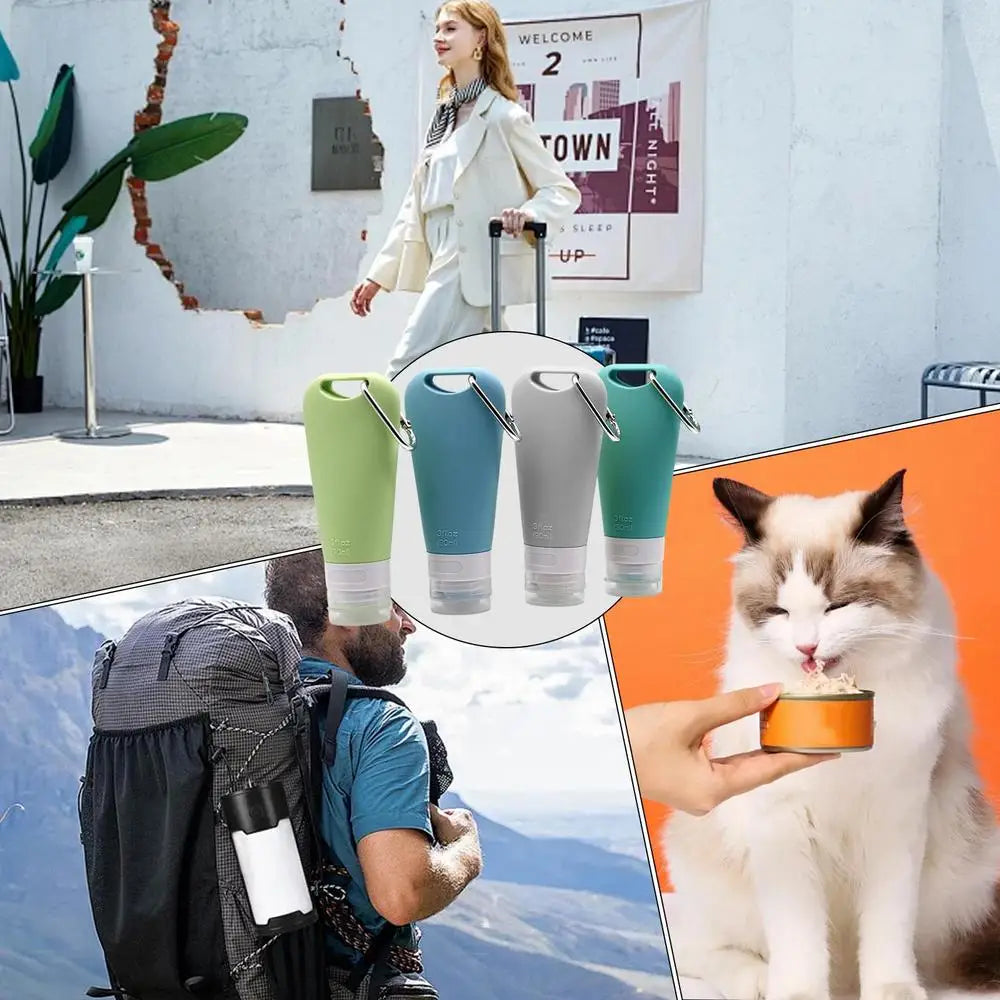 Silicone 90ml Dispensers Bottles For Pet Water Or Travel Products