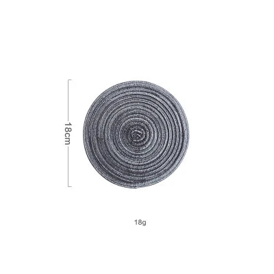 6pcs Round Woven Anti Slip Placemats Or Coasters