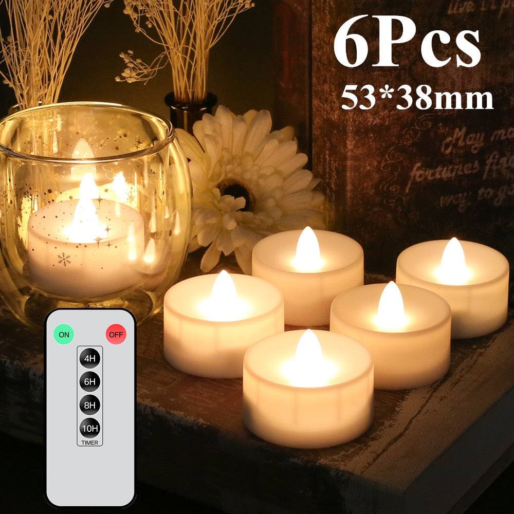 6/24Pcs Flameless LED Battery Powered Candles.