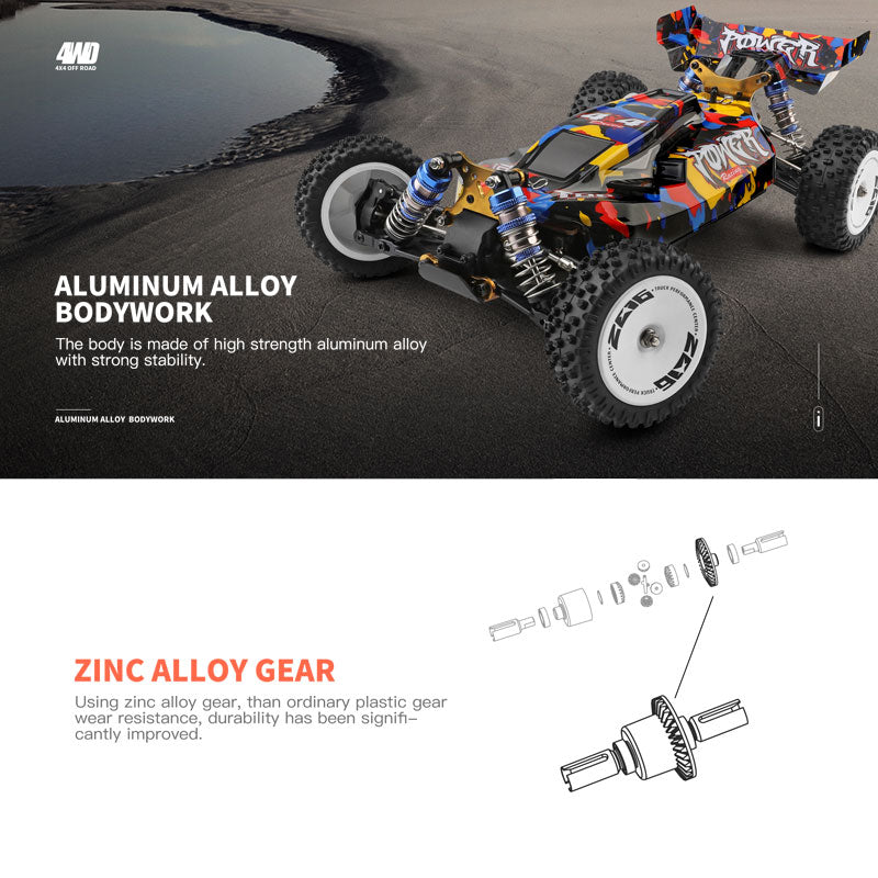 Remote control high speed off-road racing car. 75KM/H 4WD RC Car.