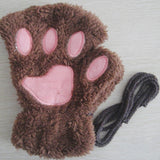 Winter Faux Fur Plush Warm Half Finger Mittens/Gloves.