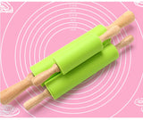 Silicone Non-Stick Rolling Pin With Plastic OR Wooden Handle. Pas