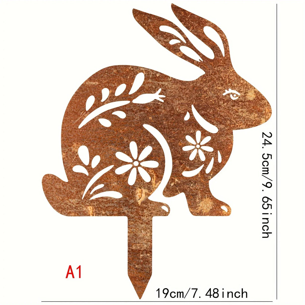 Outdoor Rustic Metal Garden Rabbit