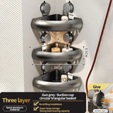Wall-Mounted Triangle Suction Cup Bathroom Organizer