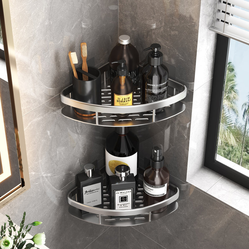 Adhesive Aluminum Storage Organizer For Bathroom Accessories.