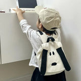 1 Pcs Canvas Backpack With Cute Dog