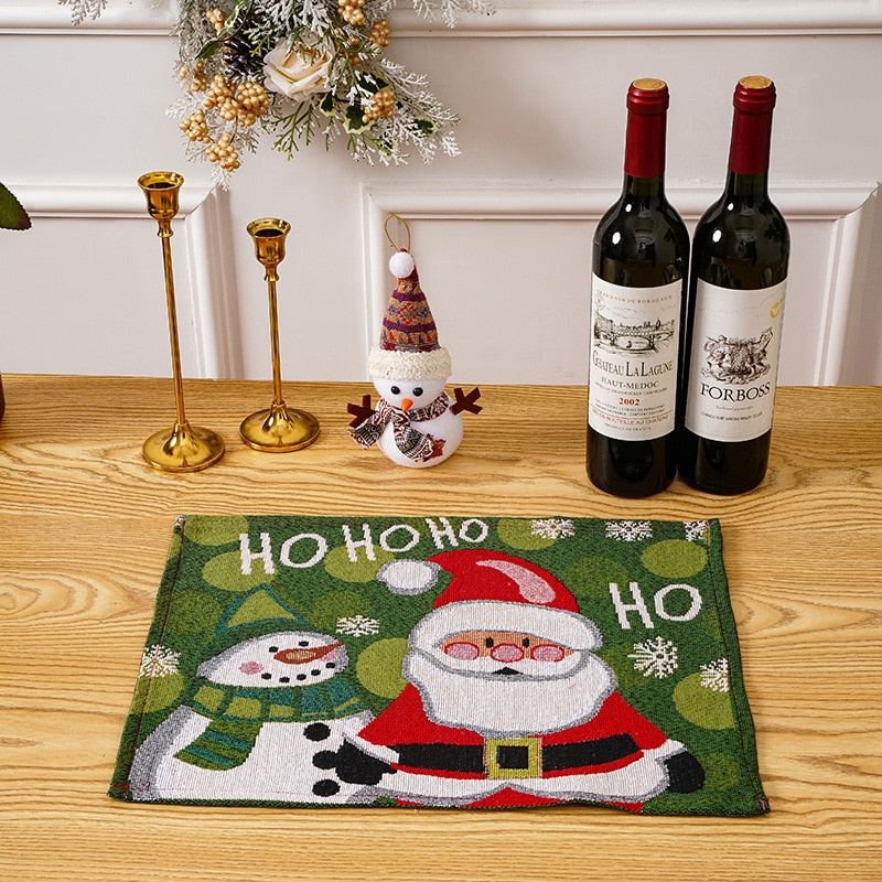 Holiday Season Decorative Woven Tapestry Placemats.