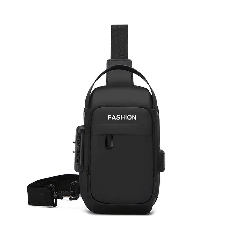 Men's Anti Theft USB Charging Crossbody Bag