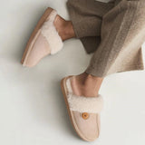 Evshine Women's Fur Plush Warm Slippers With Rubber Soles