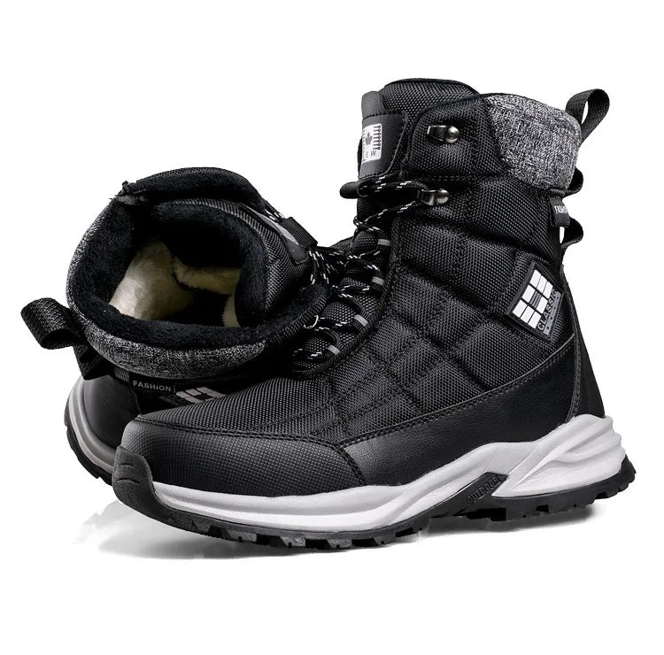 Men's Waterproof High-top/Plush Hiking Snow Boots