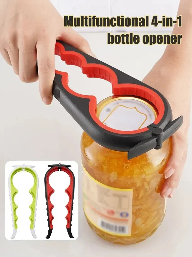 Multi Functional Four In One Anti-Slip Bottle Opener