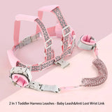 2 In 1 Toddler Reflective Wrist Link Walking Harness