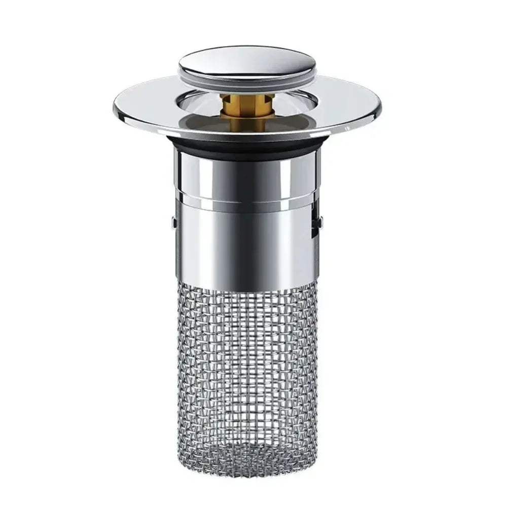 Universal Pop-up Chrome Drain Plug Sink Filter with Hair Catcher