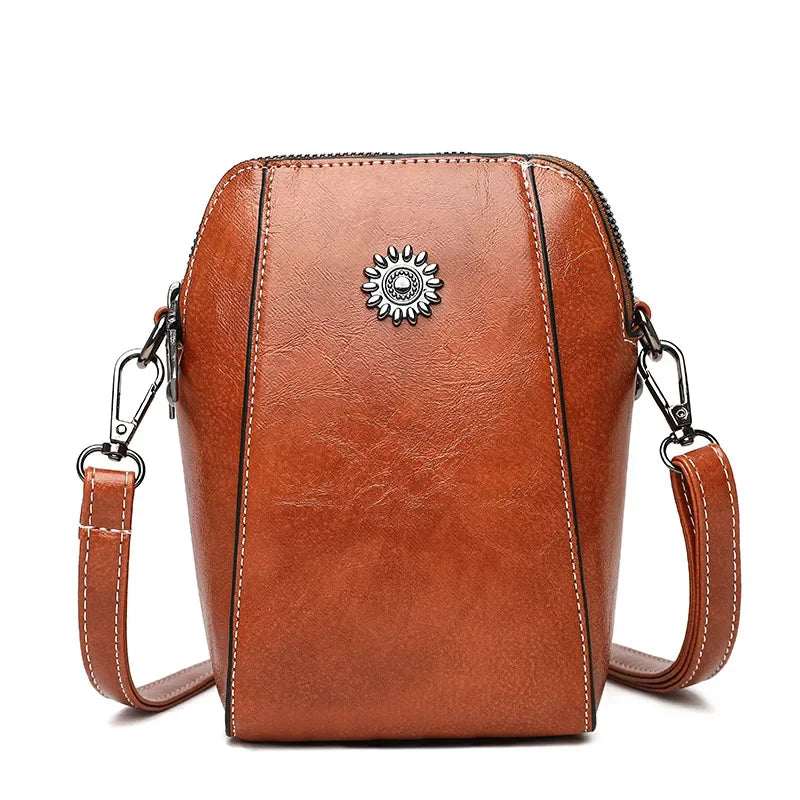 Single Shoulder Leather Crossbody Bag