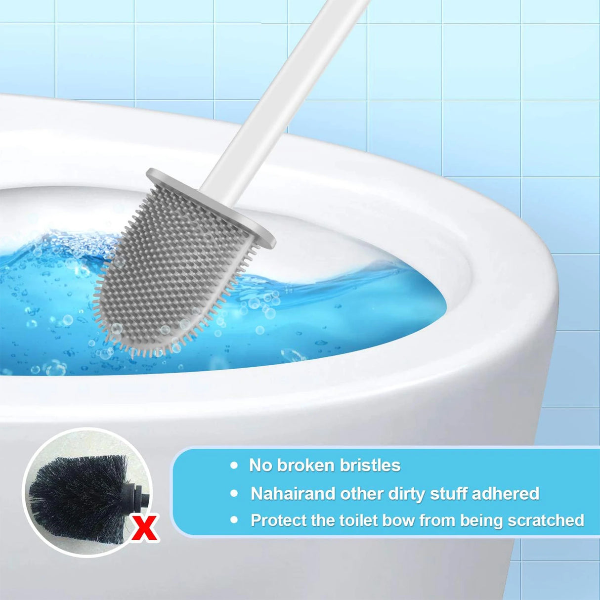 Silicone Toilet Brush Set with Holder