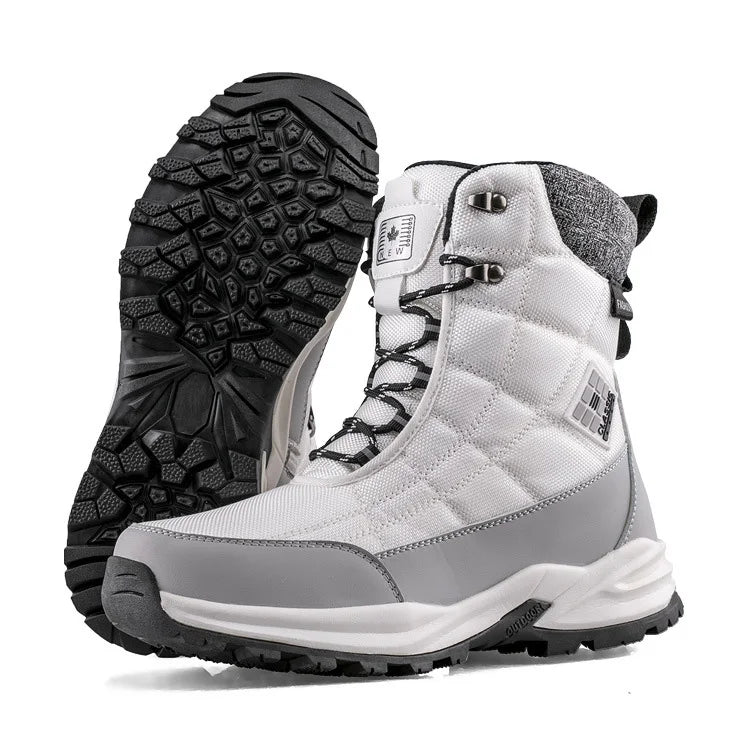 Men's Waterproof High-top/Plush Hiking Snow Boots