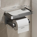 Aluminum Wall Mount Toilet Paper Holder With Phone Shelf Accessories