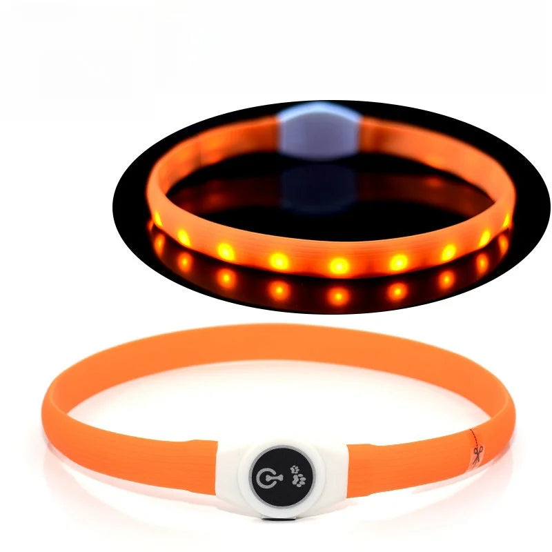 Led/USB Luminous PVC Waterproof Collar For Large Medium Or Small Pets