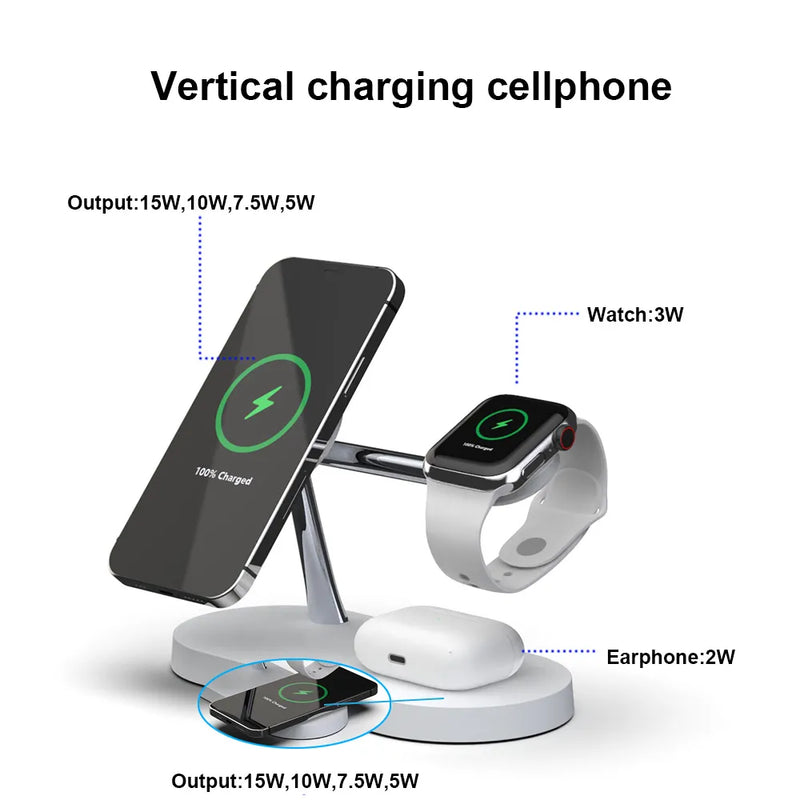 3 in 1  Wireless Charger For iPhone 15, 14, 13, 12 Pro Max for Apple Watch 5-9 &  Airpods Pro 2 3.