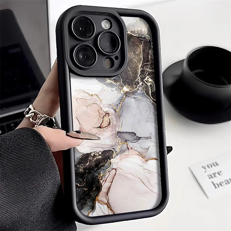 Marble TPU Soft Silicone Case For iPhone 15 16 17  Pro Max