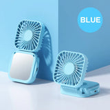 500mAh USB Rechargeable Handheld Portable Fan with Mirror