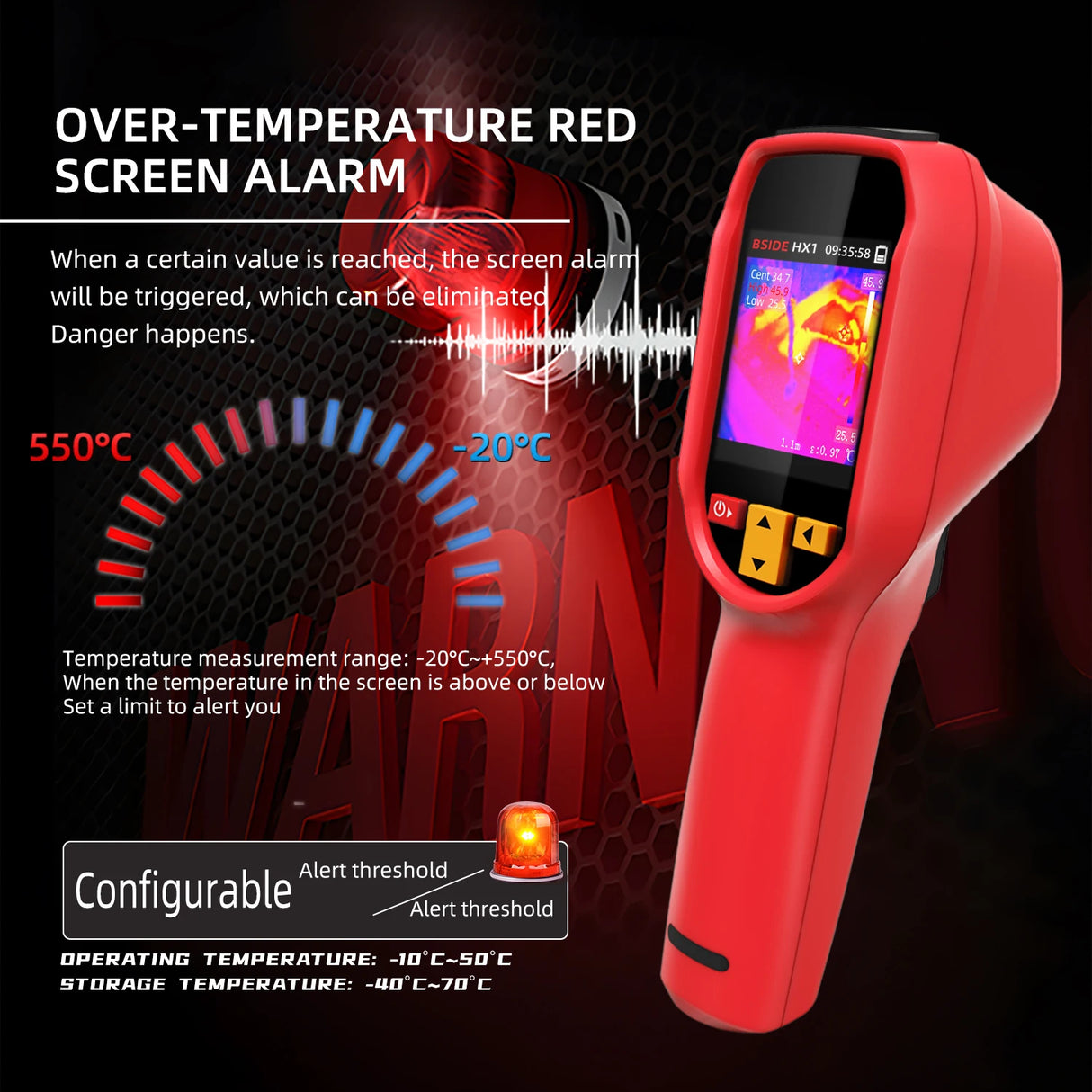 BSIDE Thermal Imager Camera HX1 Laser Thermographic HD Display For Circuit PCB Repair Pipeline Detection Medical Laser position