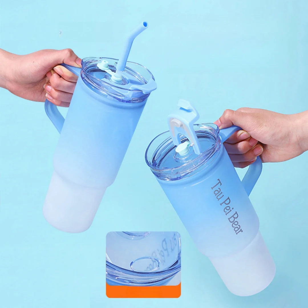 40oz Plastic 3 Piece Set Car Cup With Straw