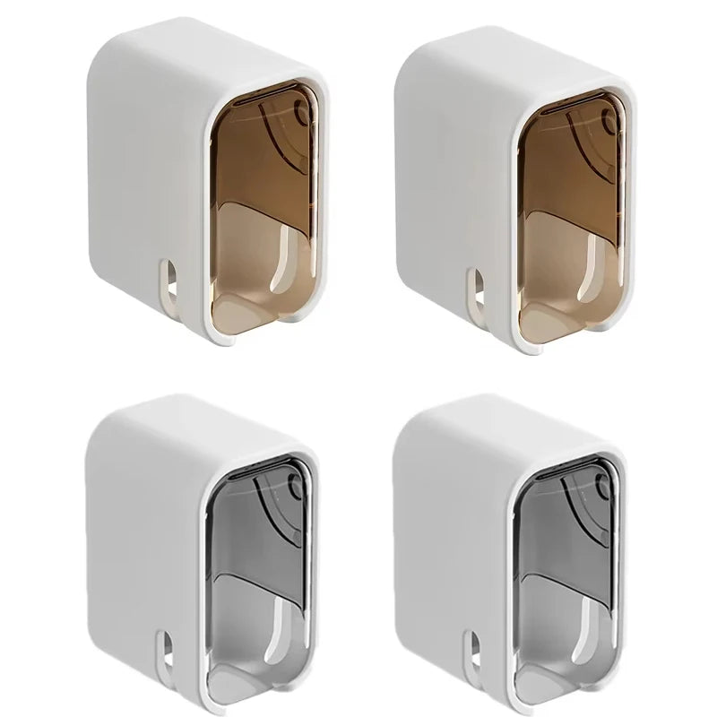 2PCS Flip-top Wall Mounted Toothbrush Rack