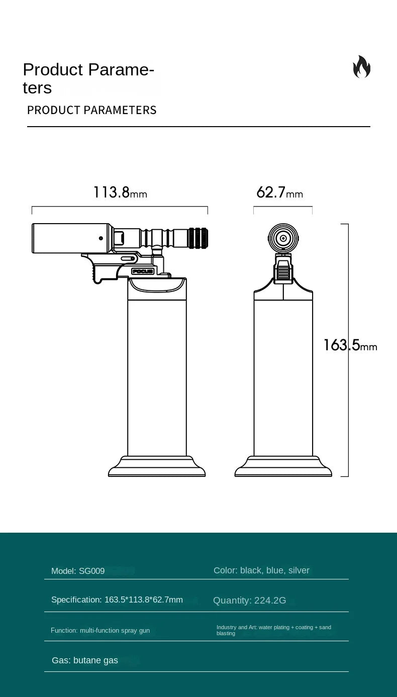 Powerful Butane Refillable Metal Welding Gun