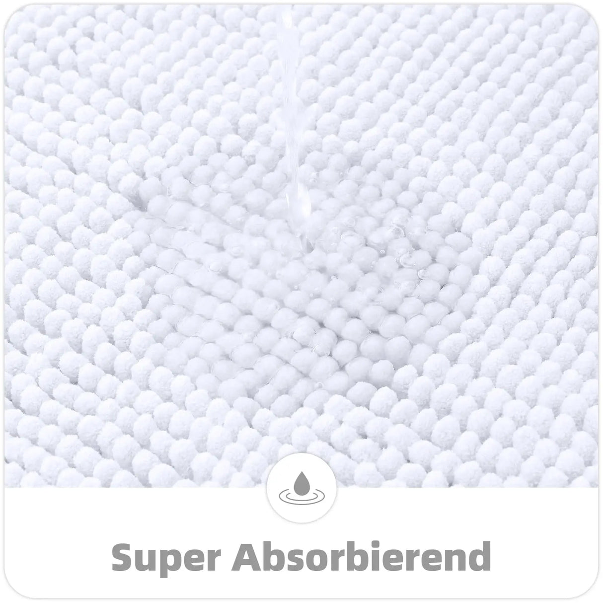 Kitinjoy Chenille Non-slip Washable Quick Drying Bath Mat