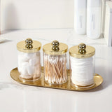 2/3pcs Acrylic Bathroom Canister Sets With Vanity Tray