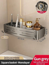 Wall Mounted Triangle/Rectangle Suction Cup Shelf Great For Showers Or Kitchens