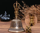 Nepal Brass Tibetan Handmade Vajra Bell and Pestle Set For Meditation