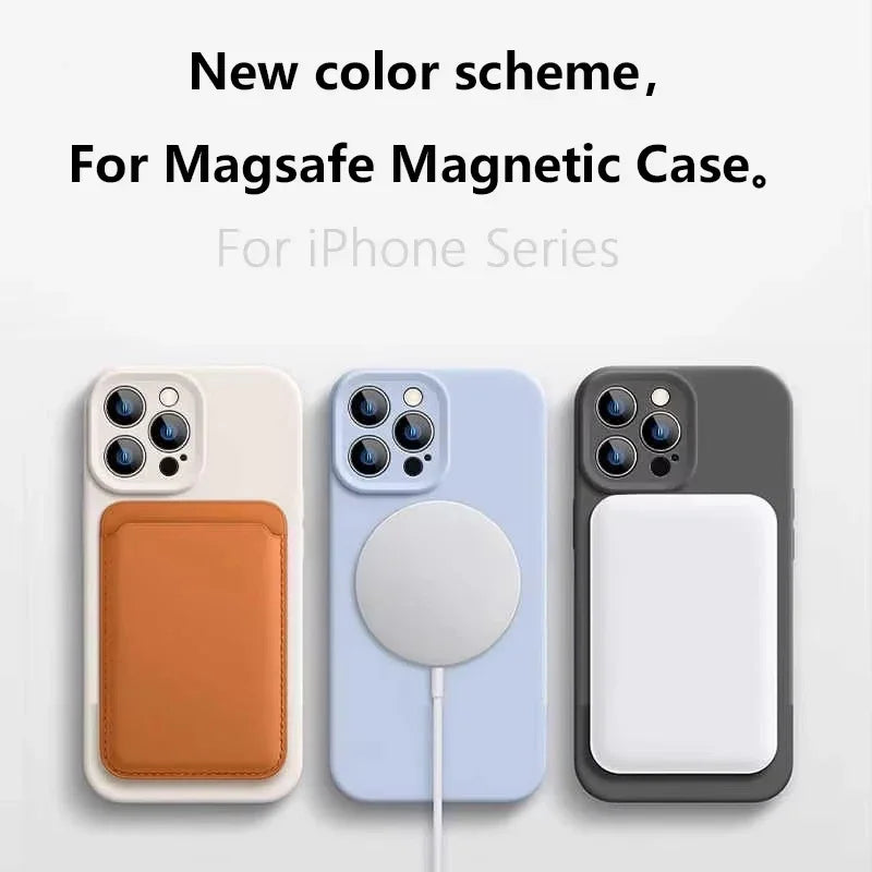 Liquid Soft Silicone Magsafe Wireless Charge Magnetic Case For iPhone 16 Plus 15 14 13 12 Pro Max 11 Cover