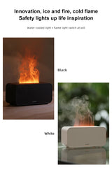 LED Simulation Flame Aroma Diffuser Mini Air Humidifier Machine With Timer