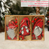 4-12pcs Wooden Christmas Tree Pendants Ornaments