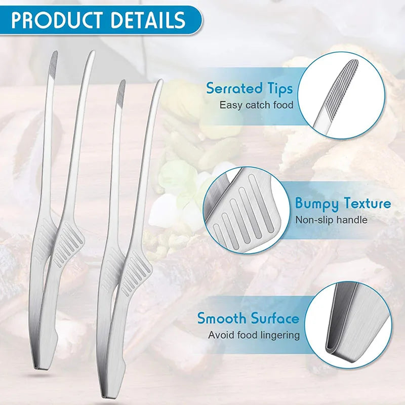 Non Slip Stainless Steel Tongs for Serving Food