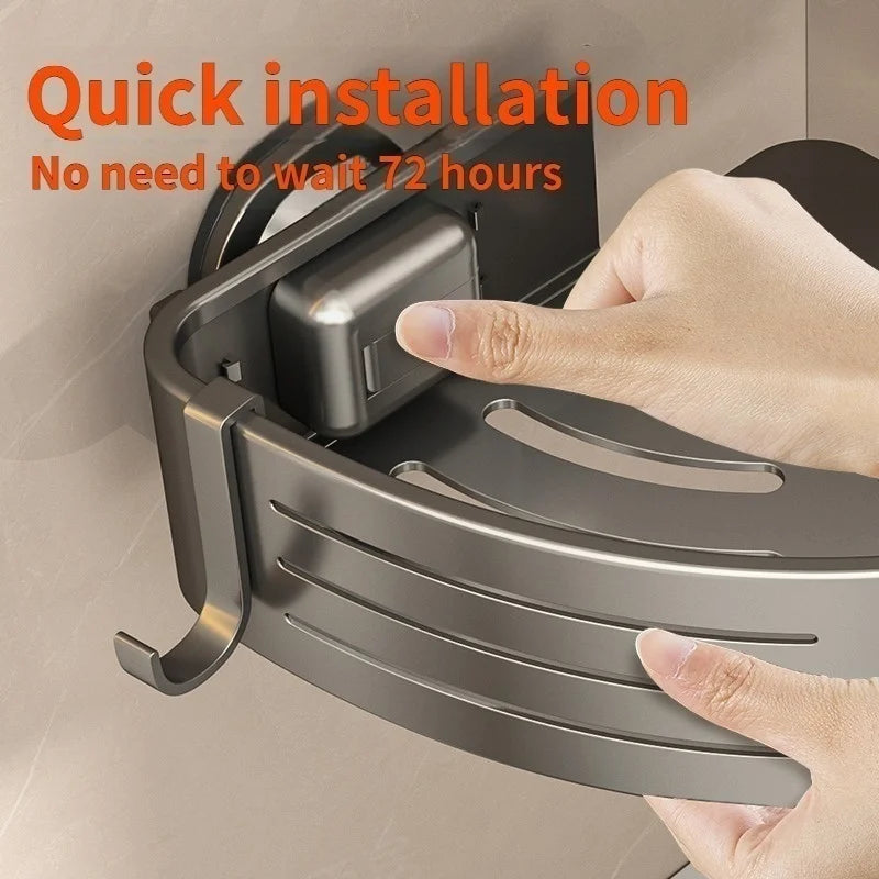 Wall Mounted Triangle/Rectangle Suction Cup Shelf Great For Showers Or Kitchens