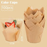 100pcs Oilproof Tulip Muffin Cupcake Liners